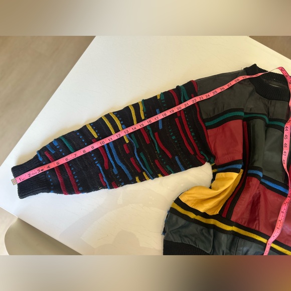 Vintage 90s Saxony Hip Hop Multicolor Crewneck Sweater No SIZE Tag - Picture 14 of 14